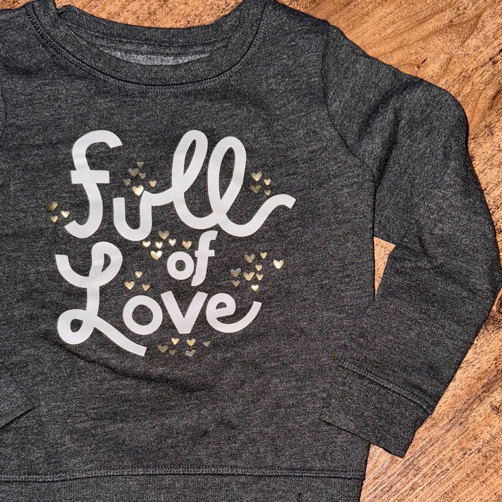 Full of Love Kids Charcoal Gray Sweatshirt size 5t - Picture 4 of 4